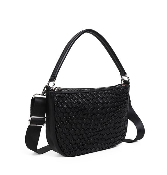 Huvudbild Harriet liten flätad bag svart - elegant väska i ...