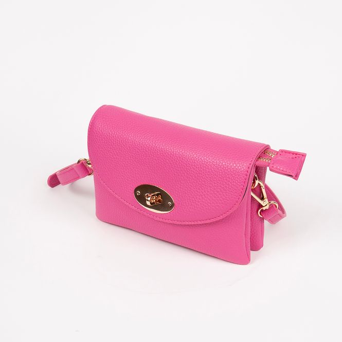 Huvudbild DANIELLE clutch stark rosa i imiterat skinn